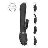 Vive Chou Double Action Interchangeable Rabbit Vibrator Black - Adult Planet - Online Sex Toys Shop UK